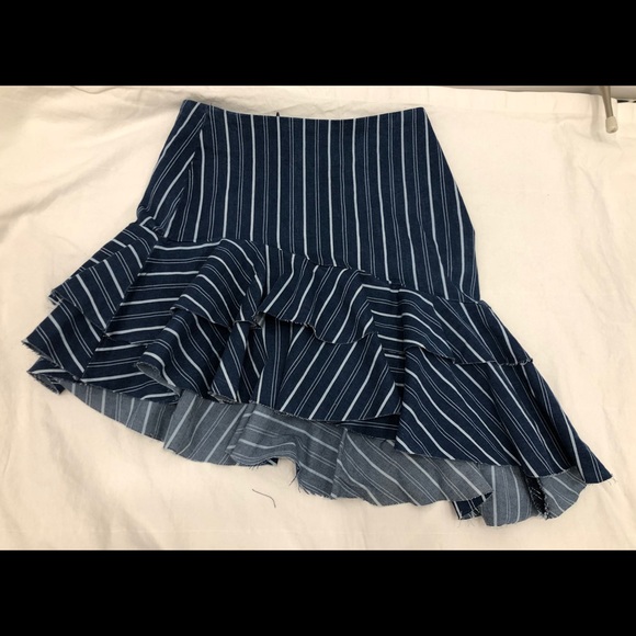Zara Denim Unbalanced Skirt